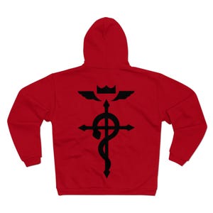 Fullmetal Alchemist Hoodie, Anime Hooded Zip Sweatshirt, Alchemy Symbol Jacket, Geek Gift, Manga Apparel, Cosplay Costume