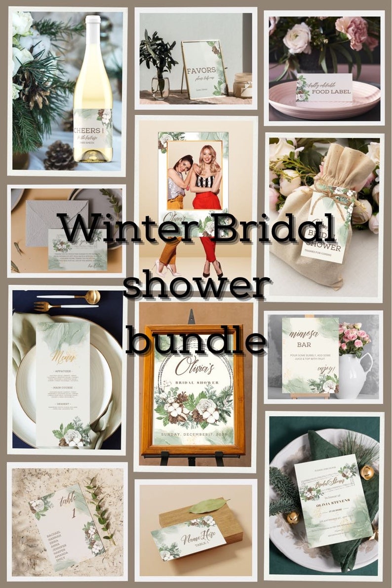 Winter Wonderland Bridal Shower Bundle Christmas Holidays Etsy