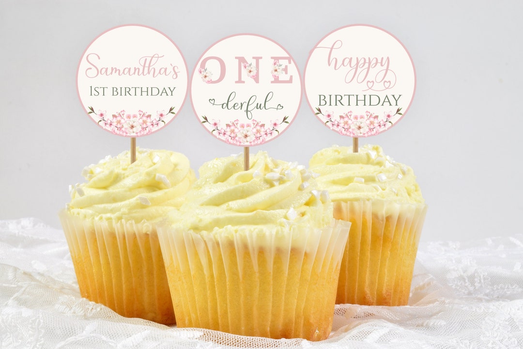 Printable Cupcake Toppers Birthday, Personalized Topper, Girl 1st ...