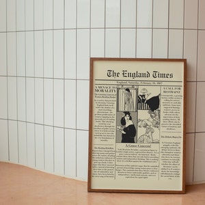 GAZETA WIKTORIAŃSKA, Gazeta Wydrukuj Plakat Książkowy, Dekoracja Bookworm, Natychmiastowe Pobieranie, Kobiety Czytające, Sztuka Czytelnika Książek, Pobieranie Cyfrowe