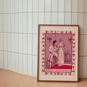 Affiche Orgueil et Préjugés, affiche imprimable Orgueil et Préjugés, M. Darcy et Elizabeth Bennett, Jane Austen, carte de tarot, affiche d'amour