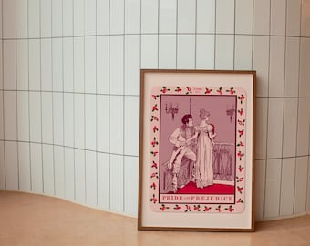 Poster ORGOGLIO E PREGIUDIZIO, Poster stampabile di Orgoglio e Pregiudizio, Mr Darcy ed Elizabeth Bennet, Jane Austen, Carta dei Tarocchi, Poster Romance