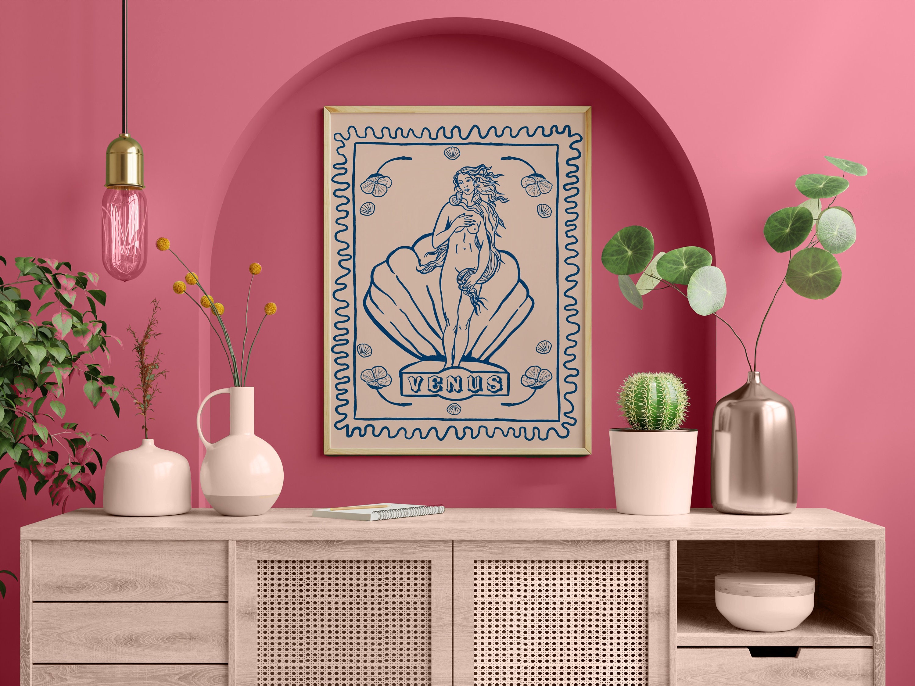 BIRTH of VENUS POSTER, Minimalist Art Print, Venus Decor, Mythology Wall Art, Feminine Decor, Trendy Printable Art, Digital Print