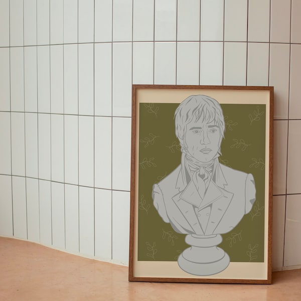 Mr. Darcy Fitzwilliam bust print from the 'Pride and Prejudice' Novel | DIGITAL PRINT, printable art, digital download, bust statue artwork