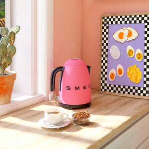 Aesthetic Kitchen Decor, Egg Wall Art, Purple Kitchen Decor, Printable Kitchen Wall Art, Breakfast Eggs, Retro Wall Decor, Large Wall Art
