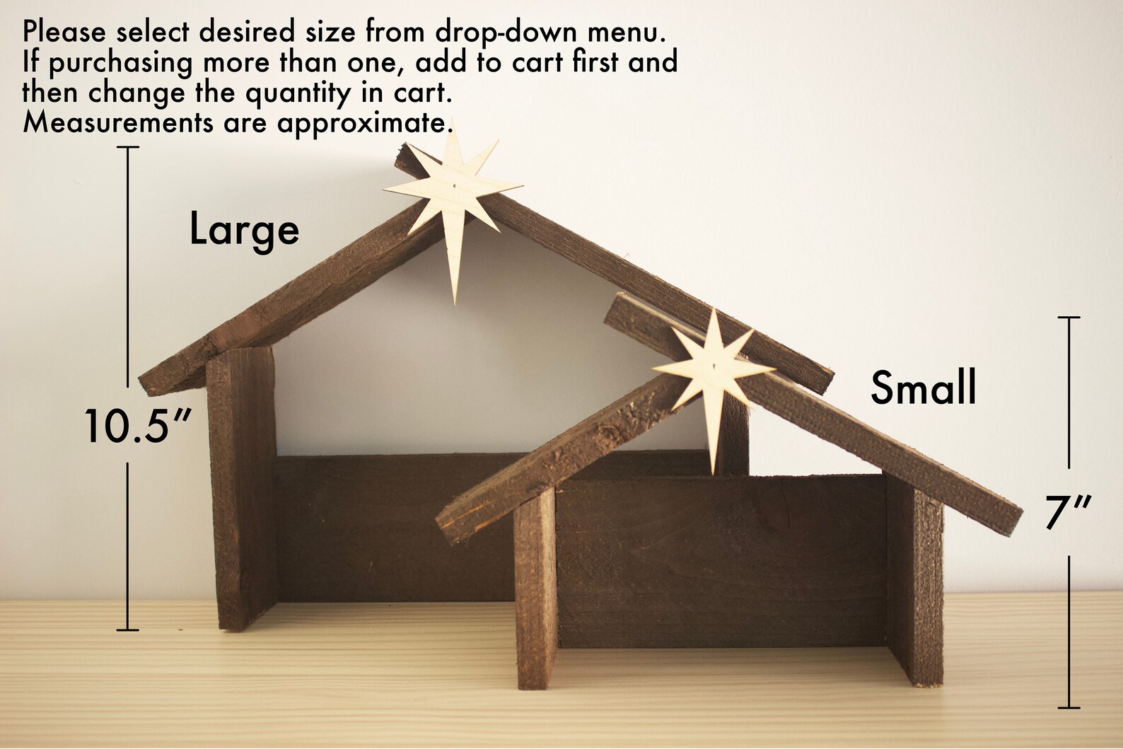 Rustic Handmade Wood Nativity Stable Etsy