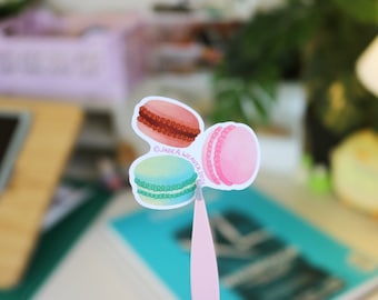 Cute Macaron Trio Stickers | 3 Illustrated Kawaii Macaroons Set Decal | Aesthetic Stationery for Scrapbooking / Bujo | Gift for Bakers