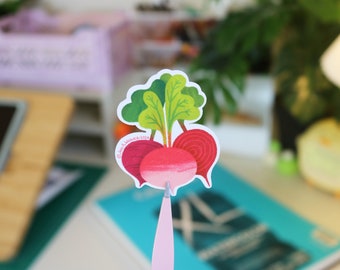 Cute Beet Sticker | Illustration Aesthetic Beets / Turnips Trio | Matte Vinyl Decals | Vegan Vegetable Art | Cottagecore Farmer Homestead