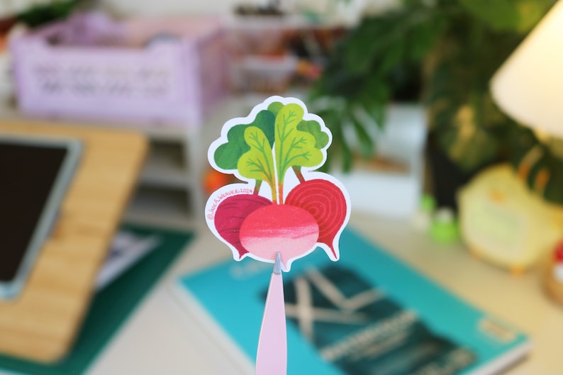 Cute Beet Sticker | Illustration Aesthetic Beets / Turnips Trio | Matte ...