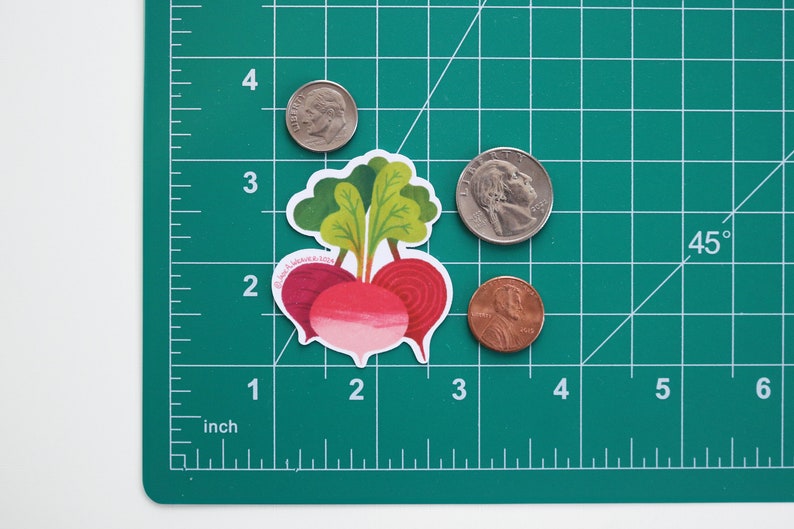 Cute Beet Sticker | Illustration Aesthetic Beets / Turnips Trio | Matte ...