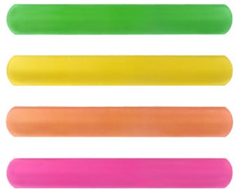 May include: Six colorful foam pool noodles in blue, green, yellow, orange, pink, and purple.