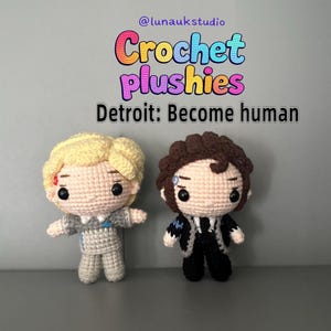 手作りかぎ針編みのデトロイト：ビカム・ヒューマンのぬいぐるみ、コナーRK800のぬいぐるみ