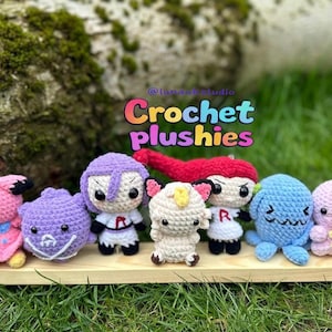 Team rocket Handmade Crochet Amigurumi Keychain plushies 7CM