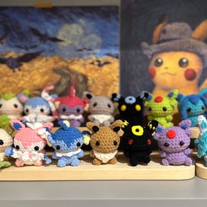 Handmade Crochet inspired Eevee plushies Keychain
