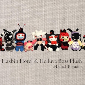 Handmade Crochet Chibi Hazbinn Hotell Inspired Plushies Keychain/handmade in Britain
