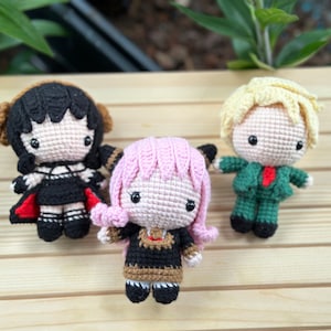 Handmade crochet Forger Twilight Anya pink hair girl doll/keyring bag charm| crochet amigurumi | Funny doll  handcraft plush|