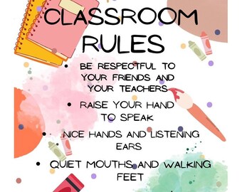 Printable Classroom Rules for Preschool - Etsy