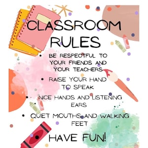 Classroom Rules Printable Preschool and Kindergarten