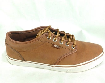 Vans Atwood Brown Leather Skate Shoes 