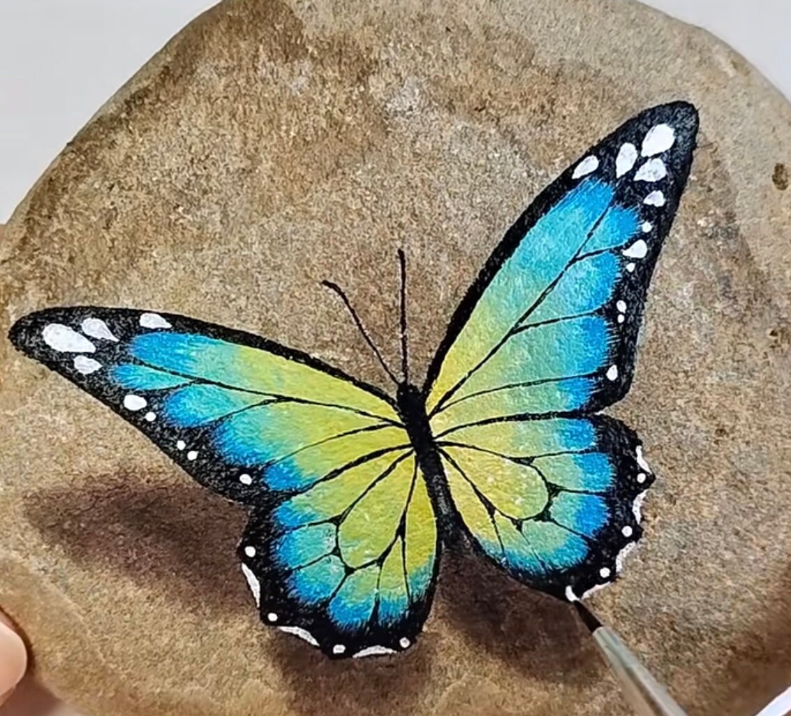 Christmas Gift Painted Butterfly Rocks, Painted Stones, Personalized ...