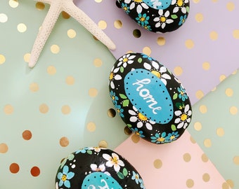 Inspirational Painted Rocks Holiday Gift Hand painted inspirational rocks painted with acrylic paint