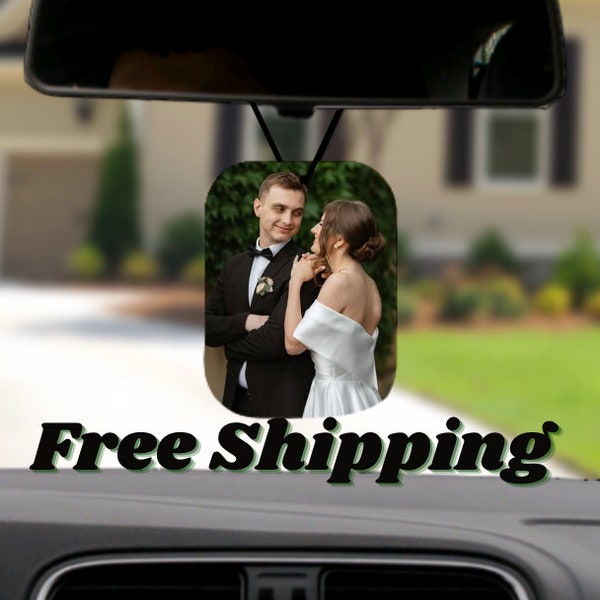 Custom Photo Car Air Fresheners, Personalized Holiday Gifts for Family, Coworker Present for Parties, Mom, Dad, Couples or Friend