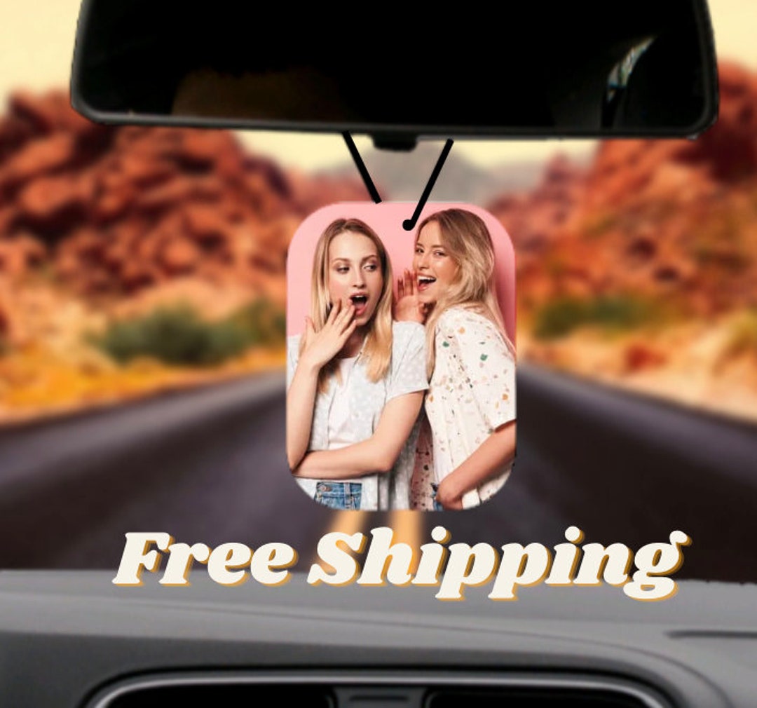 Personalized Friends Photo Car Air Freshener, Custom Selfie, Coworkers