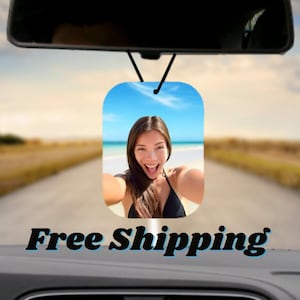 Personalized Photo Car Air Fresheners, double sided custom car air freshener, Gift for holidays, family, friends, co-workers, Christmas