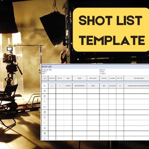 Shot List Template (Filmmaking Paperwork)