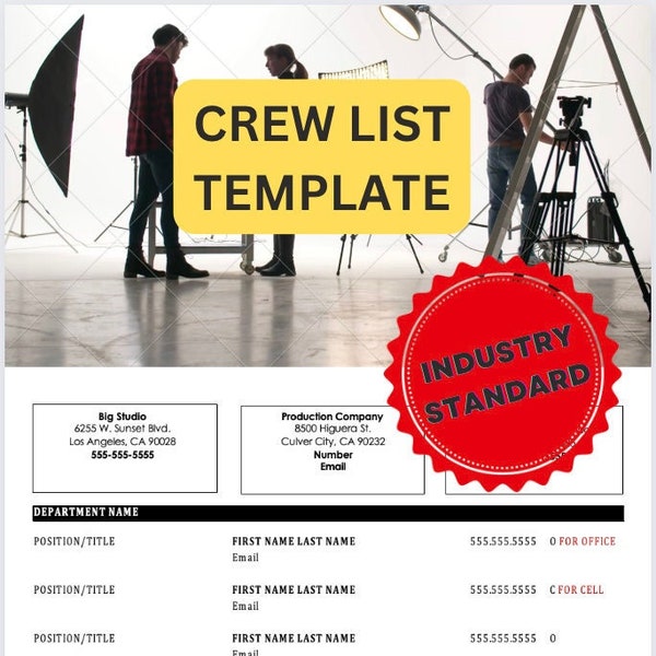 Crew list Template