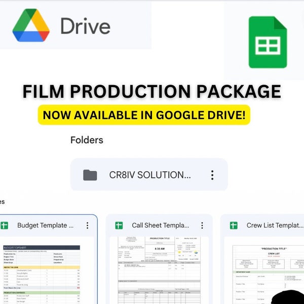 Film Production Templates: Starter Pack (Google Sheets)