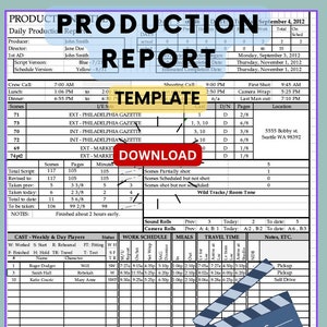 Production Report Template (Production Paperwork)