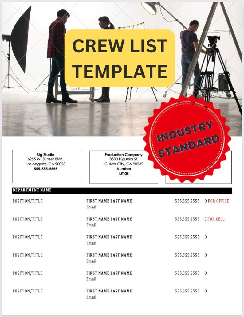 yacht crew list template