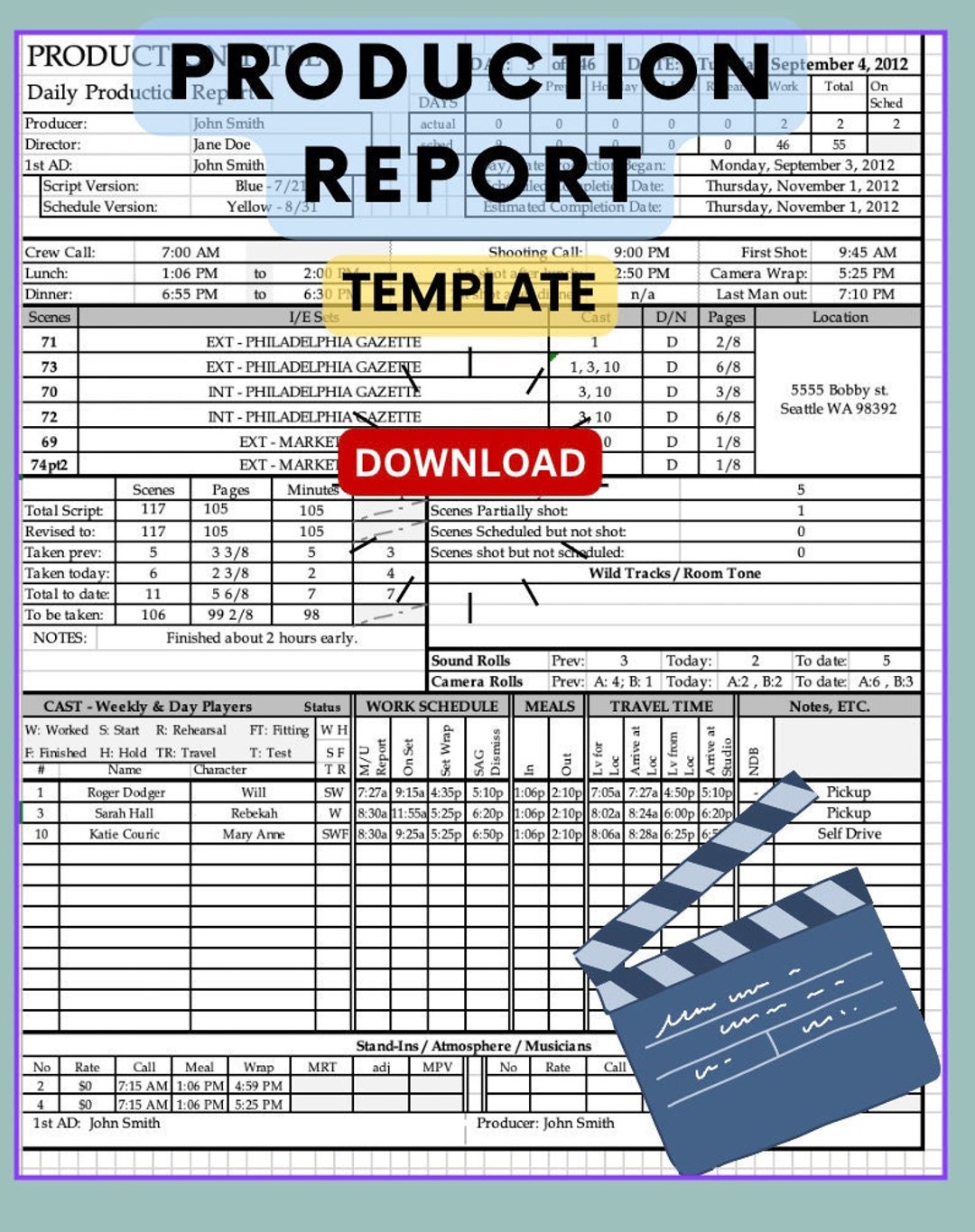 Production Report Template production Paperwork Etsy Production Report Template production Paperwork Etsy