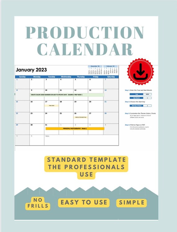 Production Calendar Template Word