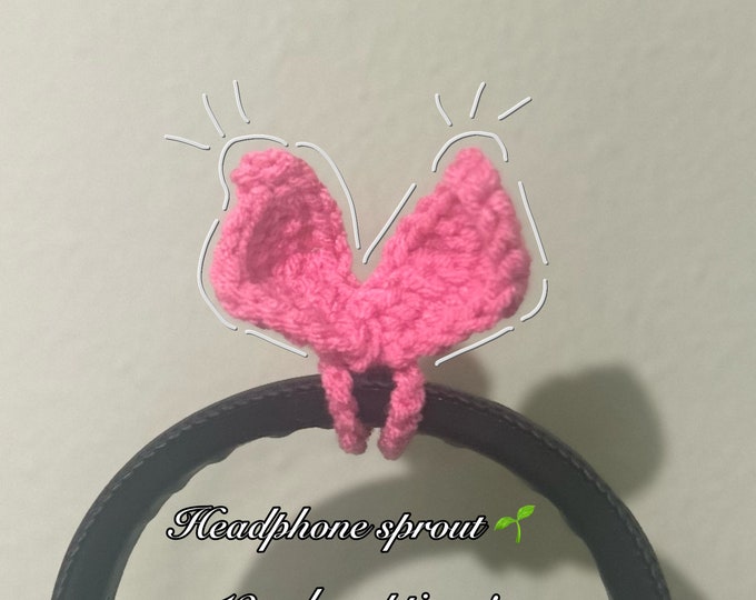 Crochet Headphone Sprout/crochet leaf/headphone accessories (10 colors)
