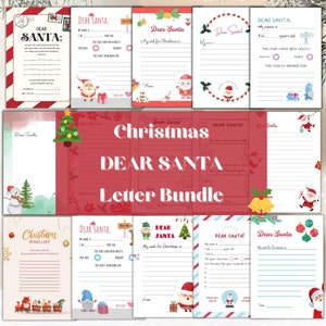 Christmas Dear Santa Letter Template Bundle | Santa Letter for Present | Instant Download | Printable Letter to Santa | Children's Letter