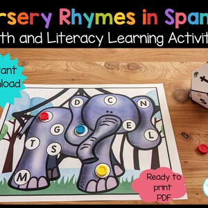 Nursery Rhymes-Spanish activities-Literacy and Math activities-Homeschool-Educational Printables