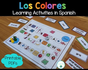 Attività a colori stampabili-Attività di spagnolo-Scuola domiciliare-Attività prescolari