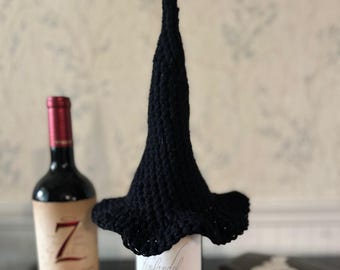 Witch Hat Wine Bottle Cover Crochet Pattern