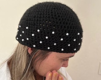 Crochet Beaded Beanie - Adult and Child sizes