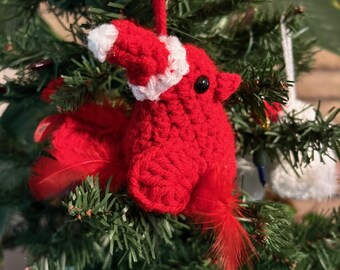 Santa Bird Christmas Ornament Crochet Pattern