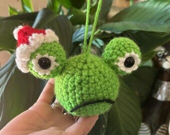 Santa Frog Christmas Ornament