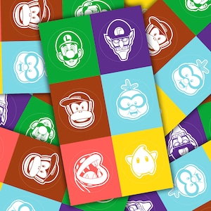Super Mario Sticker Pack  Set of 6 | Luigi Pack | weatherproof matte stickers