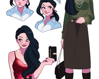 Personalized Art Commission Character Sheet: Full Body OC DND Anime Manga Cartoon Design