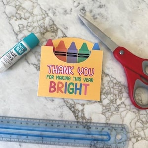 Crayon Danke Geschenkkartenhalter, Crayon Thema Geschenkkartenhalter, Druckbare Geschenkkartenhalter, Papierwesen, druckbare Karte Handwerk