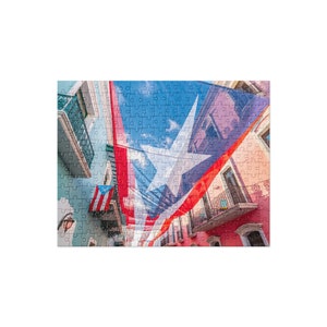 Calle de la Fortaleza Puerto Rico | Puerto Rican Flag | Jigsaw puzzle for adults