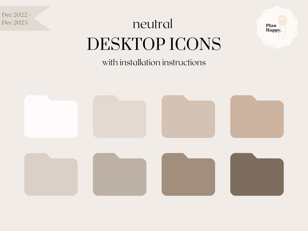 Neutral Beige Desktop Icons to Organize Your Home Screen - Etsy