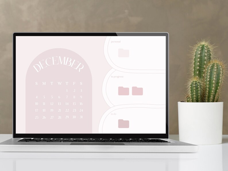 60 Pink Desktop Organizer Wallpapers With Calendar dec 2022 Etsy