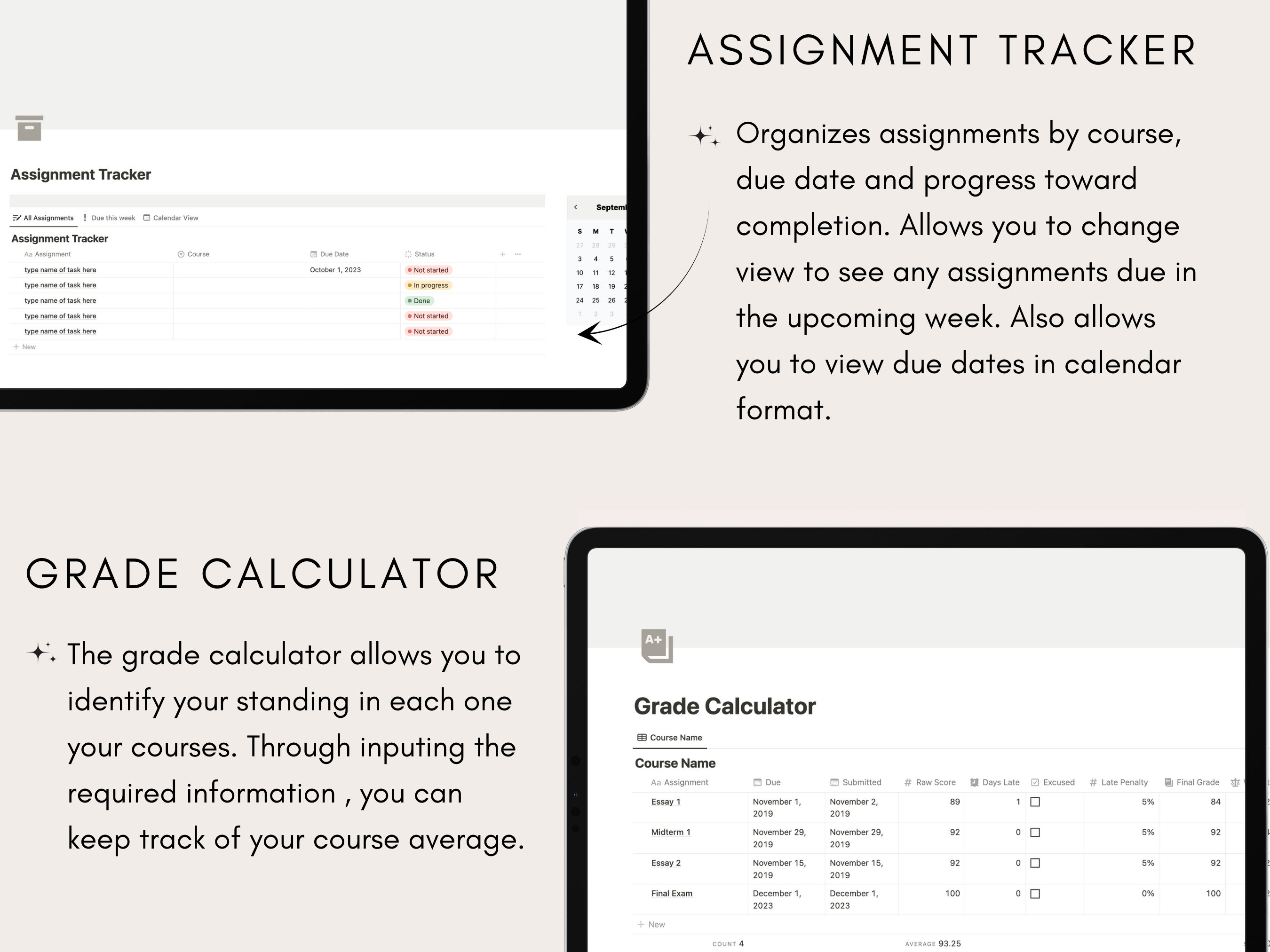 Student Planner Notion Template: All-in-one Organizer for Agenda ...